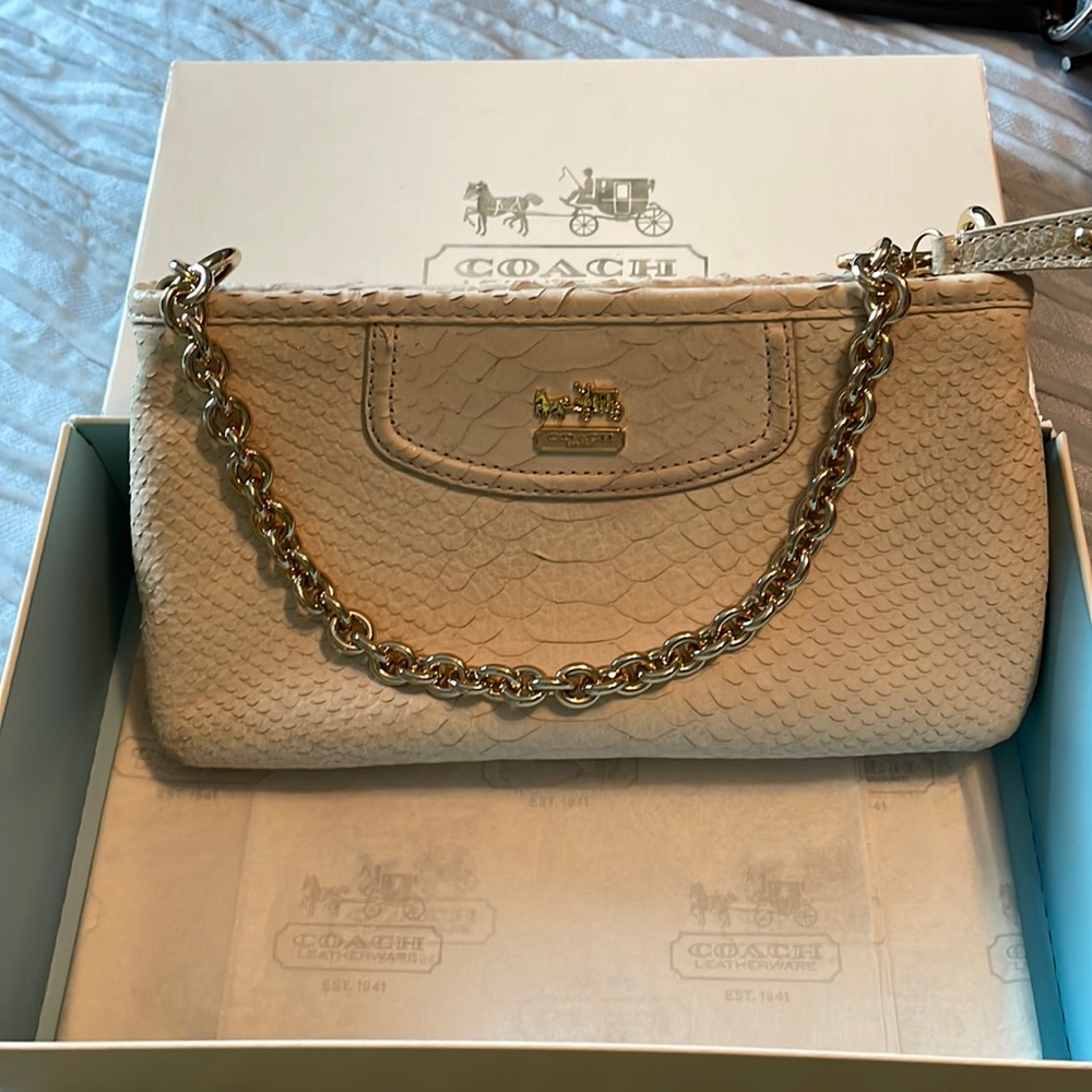 Coach Purse with Gold Chain Strap